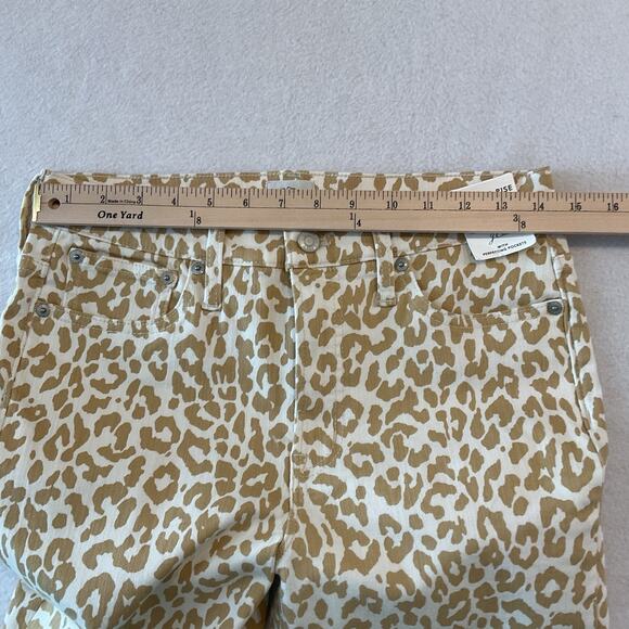 J Crew Jeans Pants Womens Size 28 Leopard Animal 10” High Rise Toothpick NEW - Picture 10 of 16